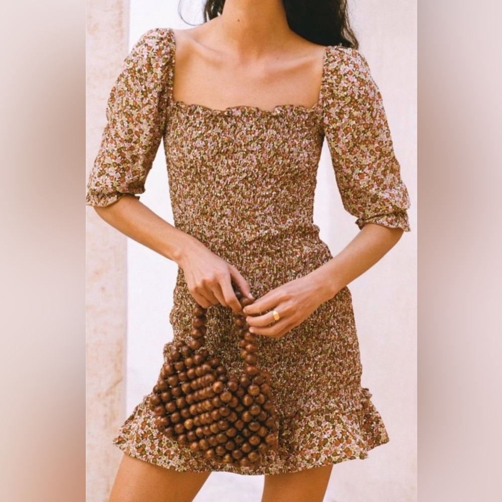 Faithfull the Brand El Saada Floral Smocked Mini Dress - Picture 5 of 9